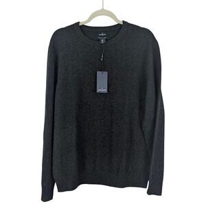 NWT Mens Daniel Hechter Charcoal Gray 100% Cashmere Crewneck Sweater Size L